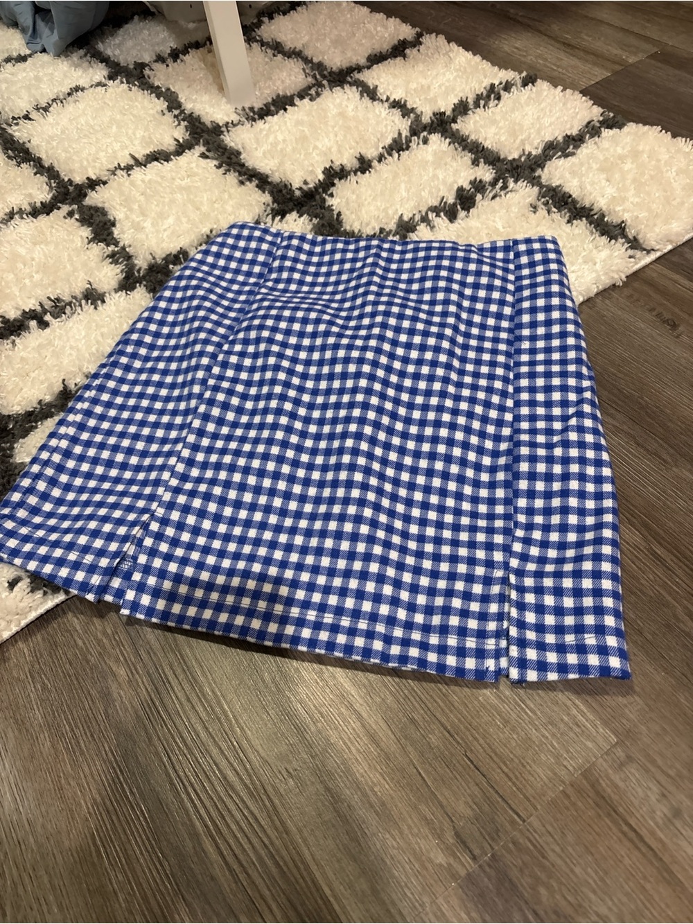 love on a hanger Blue and White Gingham Mini Skirt